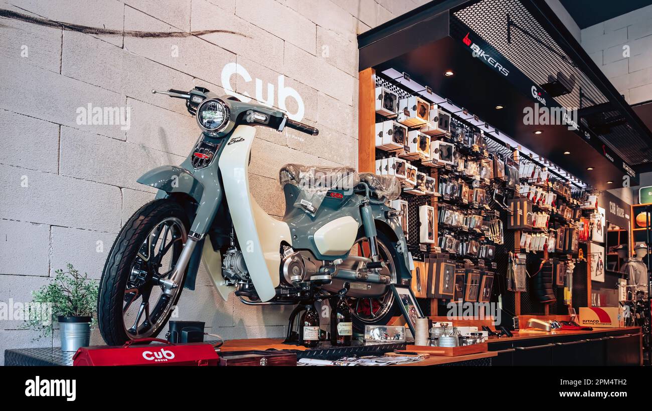 NAKHON PATHOM THAILAND JANUARY 7 2023 View of Honda Super Cub C