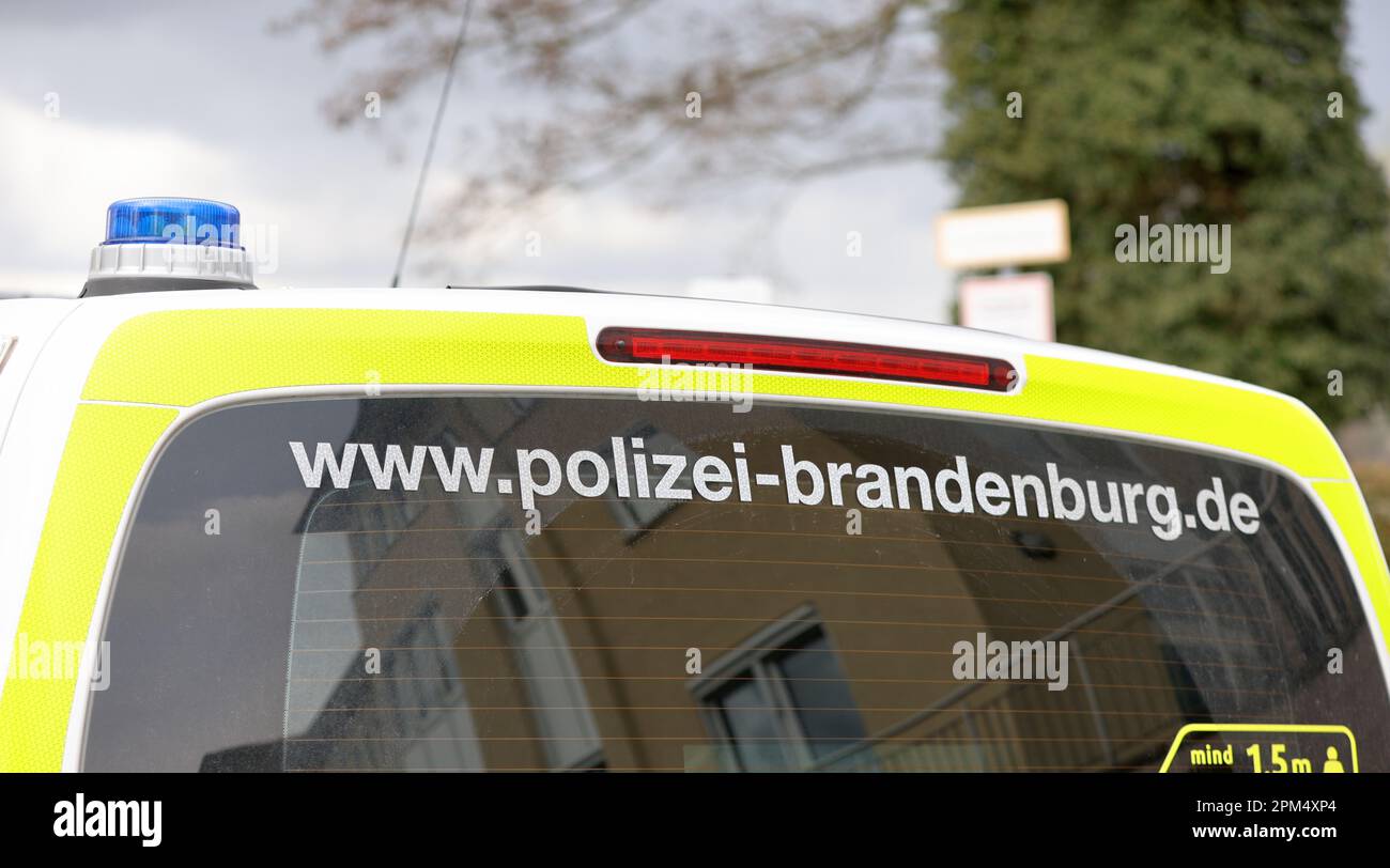 April 11, 2023, Strausberg, MÃ¤rkische Oderland, Germany: Strausberg: According to the police, in the early Easter Monday afternoon, witnesses observed several hooded and dark-clad people carrying filled bags out of the Sparkasse building and quickly putting them in a silver Opel Insignia. A driver and suspected accomplices were already waiting in front of the Sparkasse, together they fled south via Karl-Liebknecht- and August-Bebel-StraÃŸe.The search for the perpetrators is still ongoing. (Credit Image: © Simone Kuhlmey/Pacific Press via ZUMA Press Wire) EDITORIAL USAGE ONLY! Not for Commerci Stock Photo
