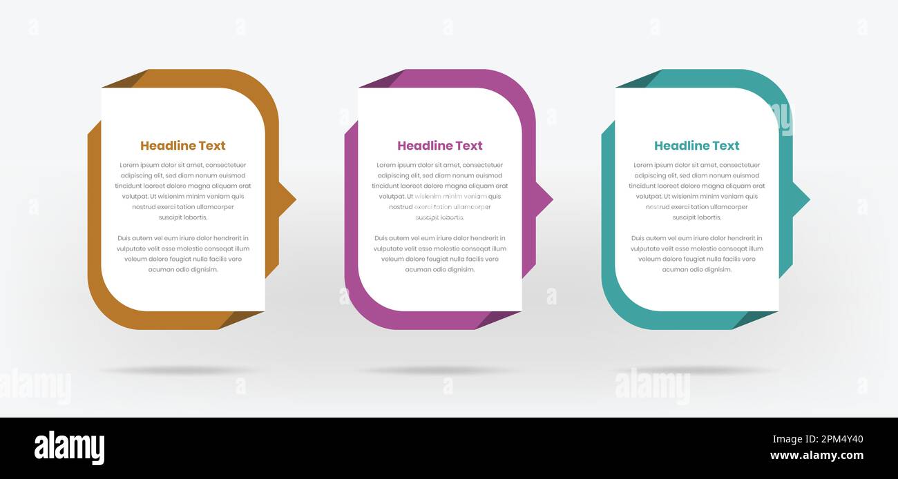 Steps infographic text presentation card with abstract shapes Stock Vector