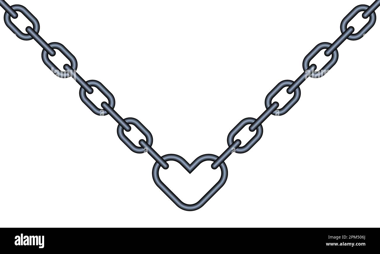 Illustration of a steel chain and heart link Stock Vector Image & Art