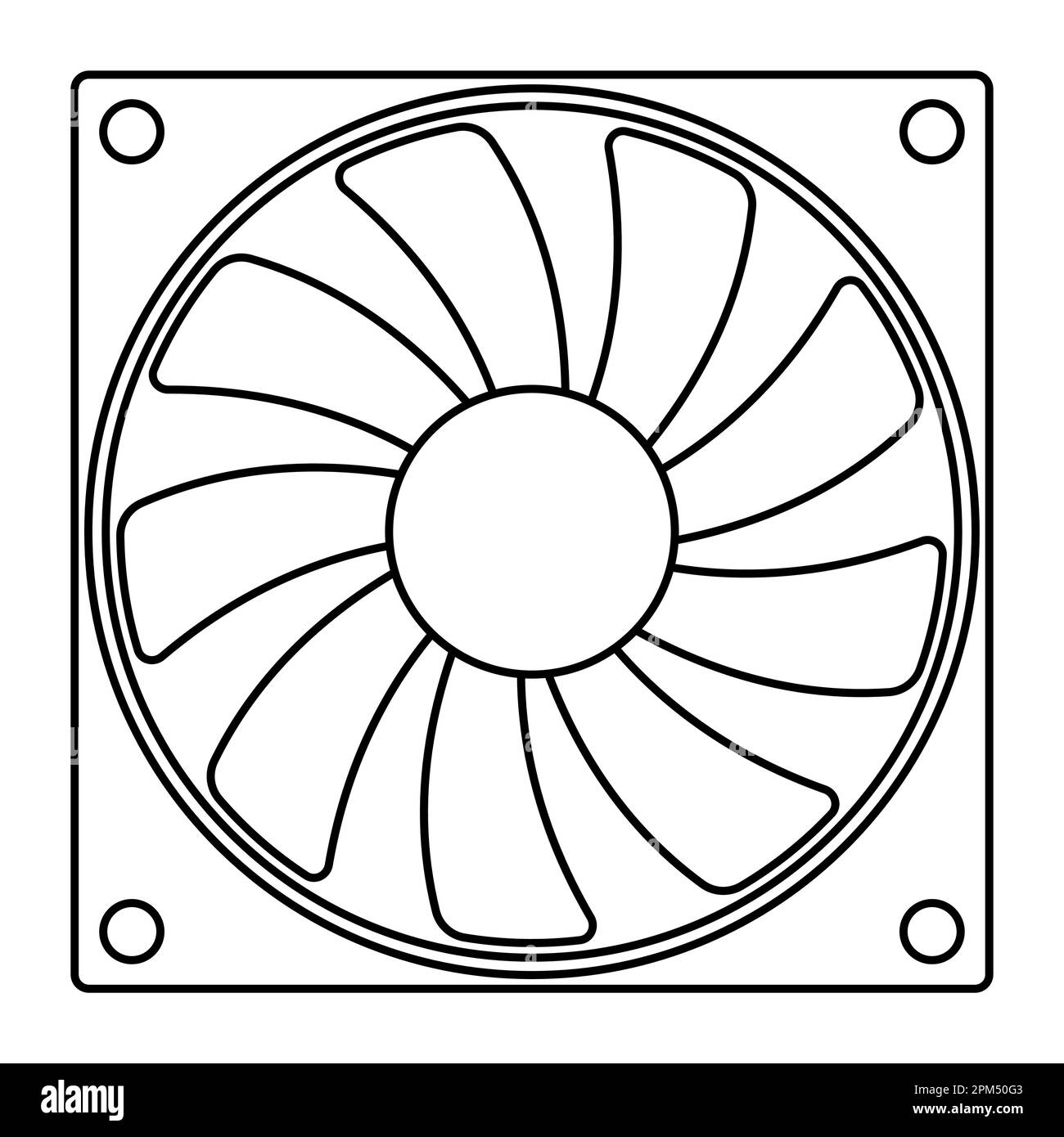 Contour illustration of a pc cooler fan Stock Vector Image & Art Alamy