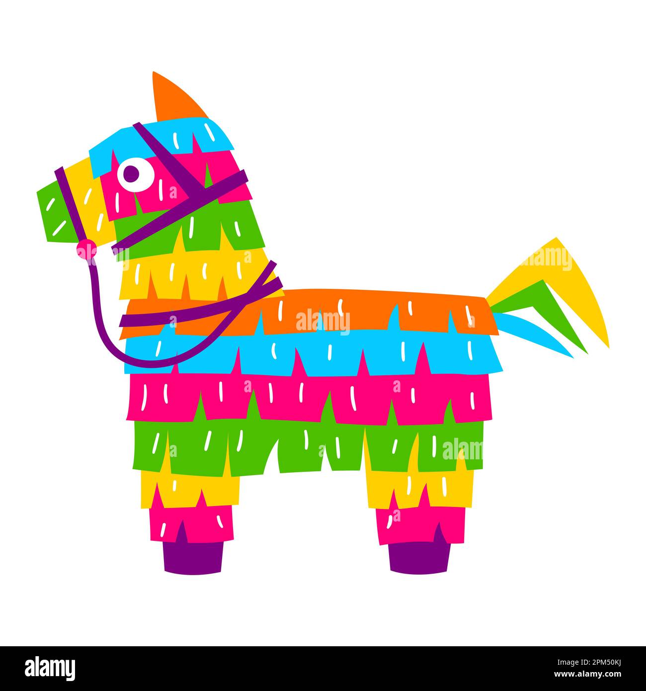 Mexican pinata. Traditional holiday item. Stylized illustration