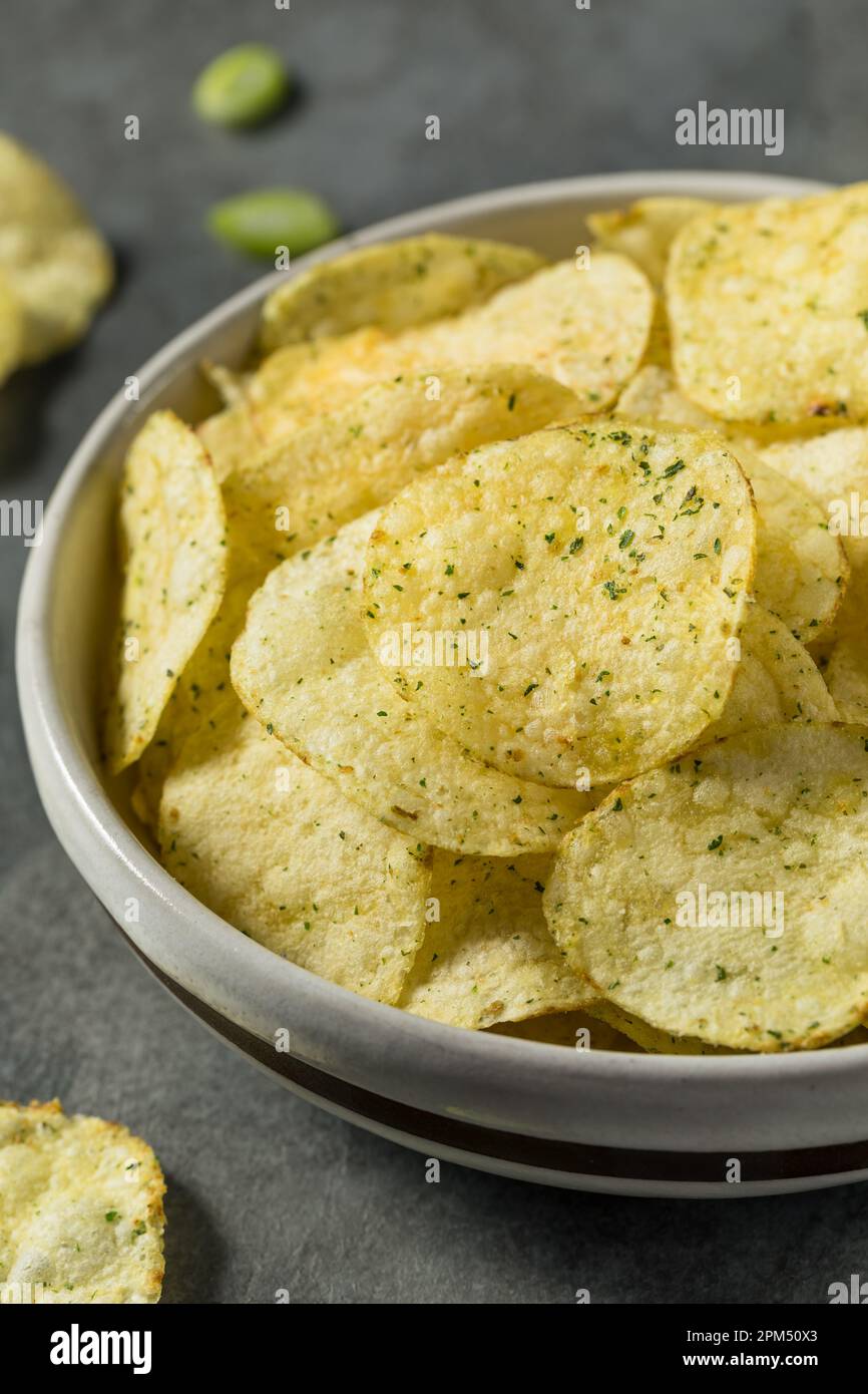 Crunch Sour Cream and Onion Potato Chips in a Bowl Stock Photo Alamy