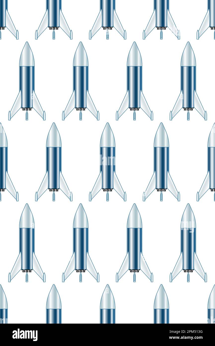 Seamless pattern of a concept space rocket Stock Vector