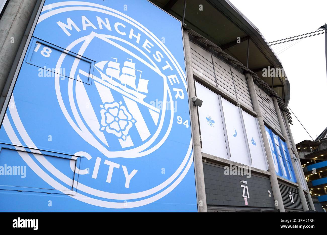 General View From Outside The Stadium Of The Manchester City Crest 