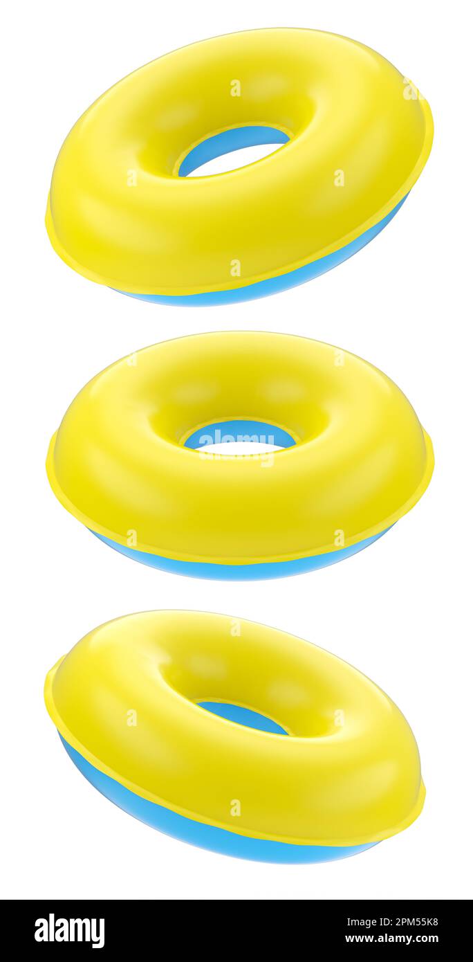 Set of inflatable rings for kids in swimming pool for summer holidays ...