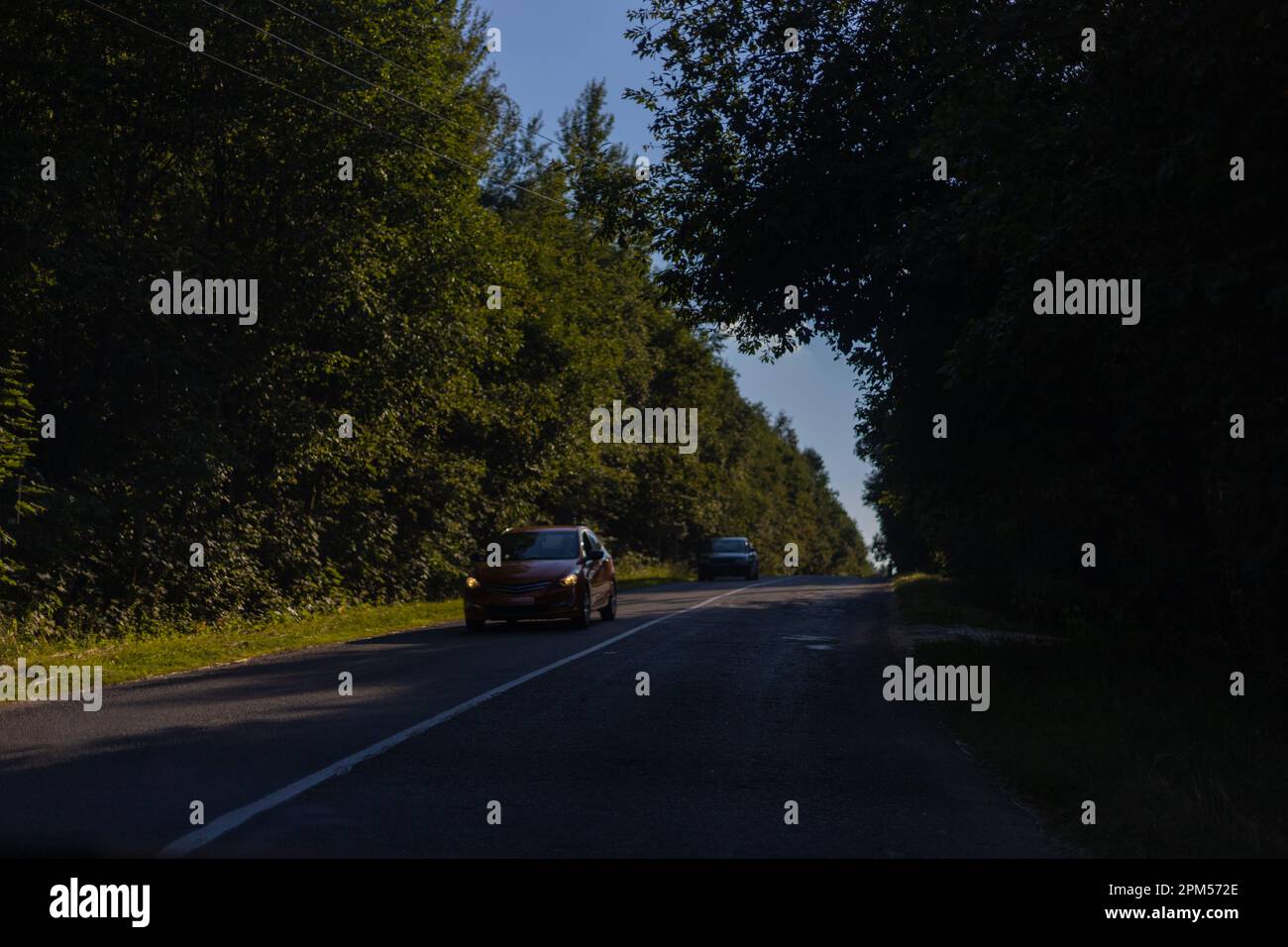 evening views of the road highway on a sunny day in summer Stock Photo ...