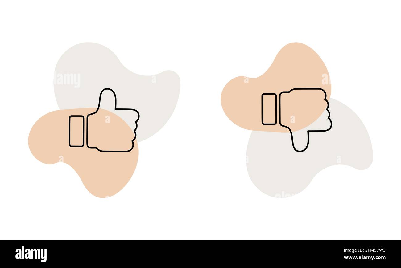 Thumbs up and thumbs down icons symbol. Trendy and modern vector illustration in flat style Stock Vector