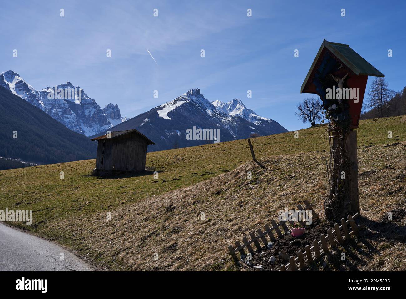 Kampl, Austria March 16, 2023 meadows and grasslands in an alpine