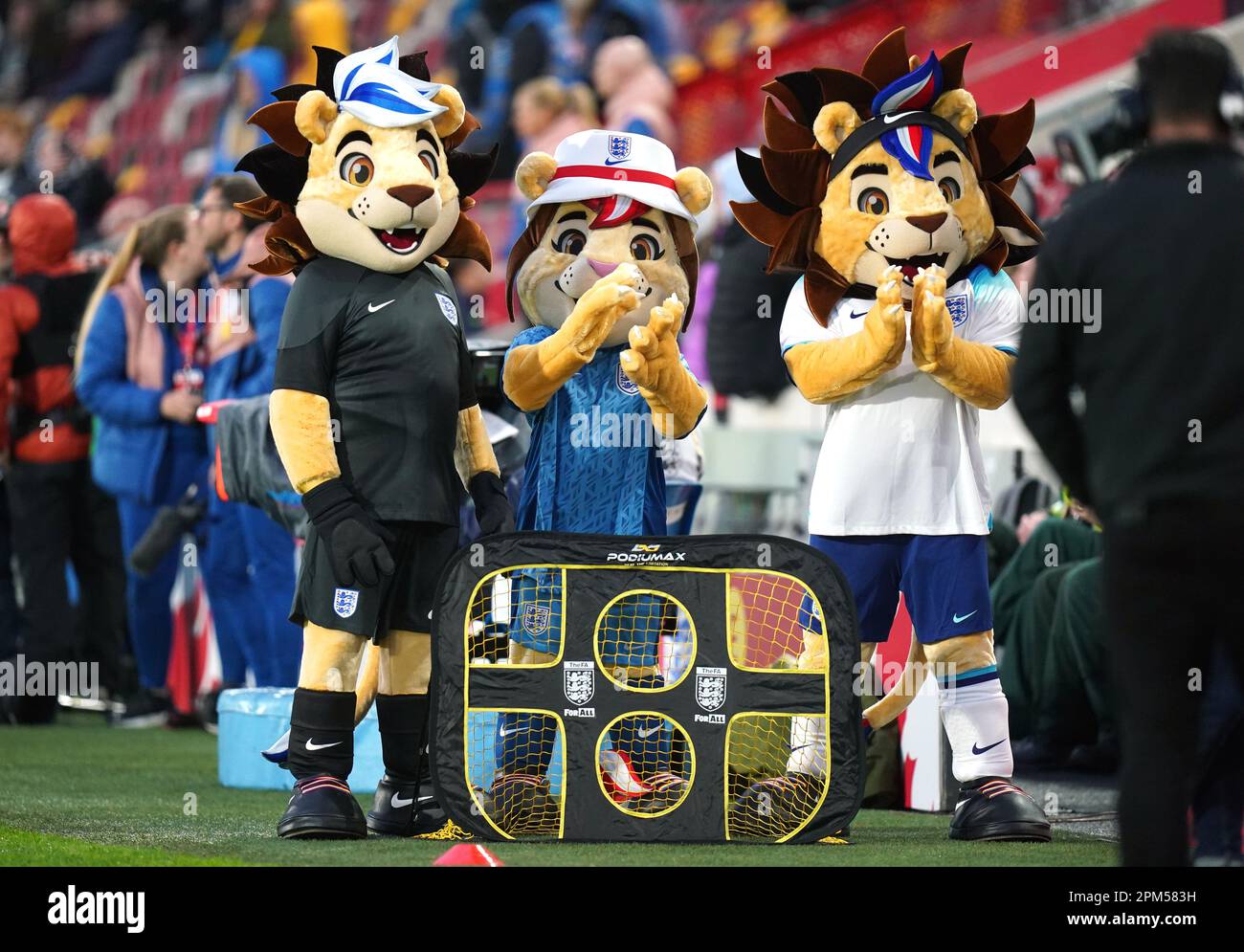 England mascots on the pitch before the Alzheimer's Society
