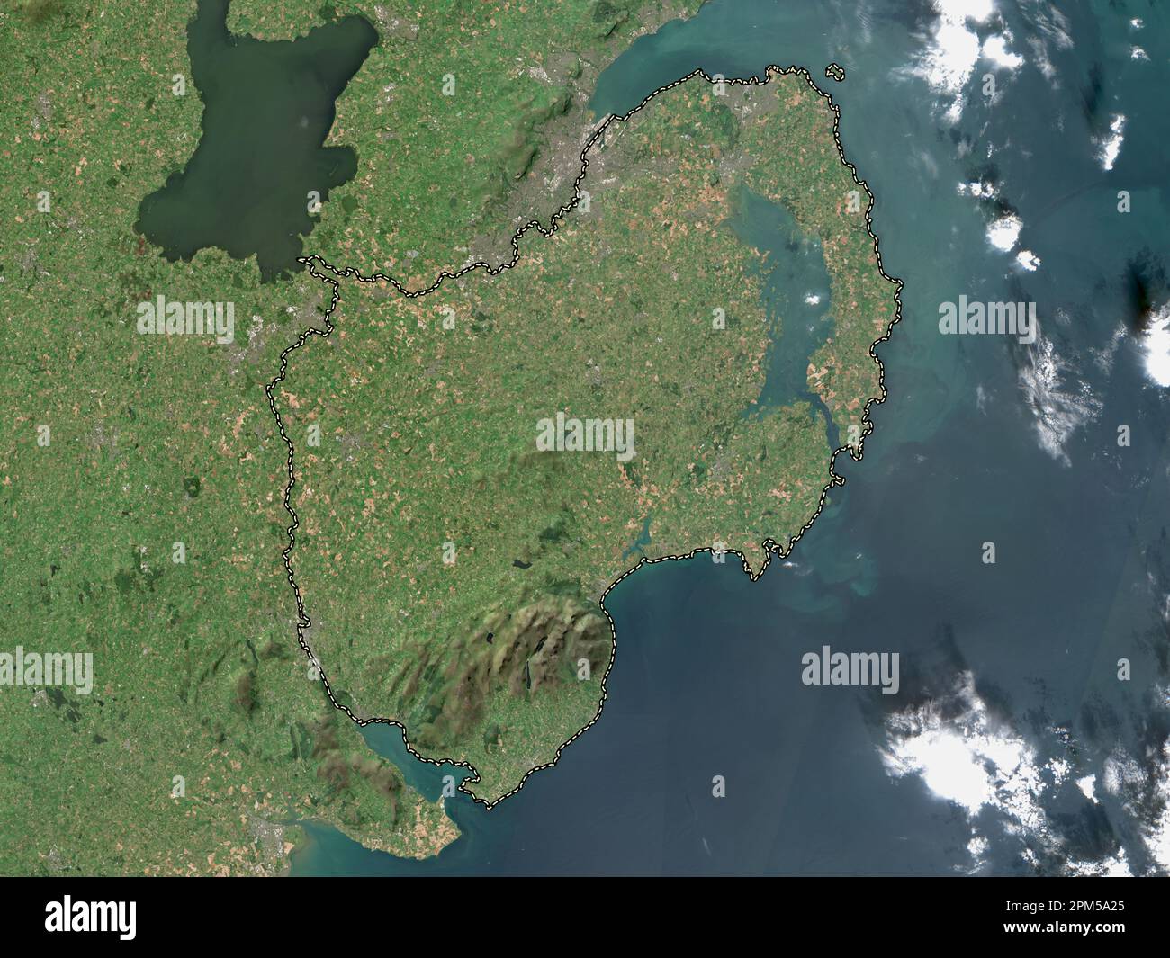 Down, region of Northern Ireland. High resolution satellite map Stock Photo Alamy