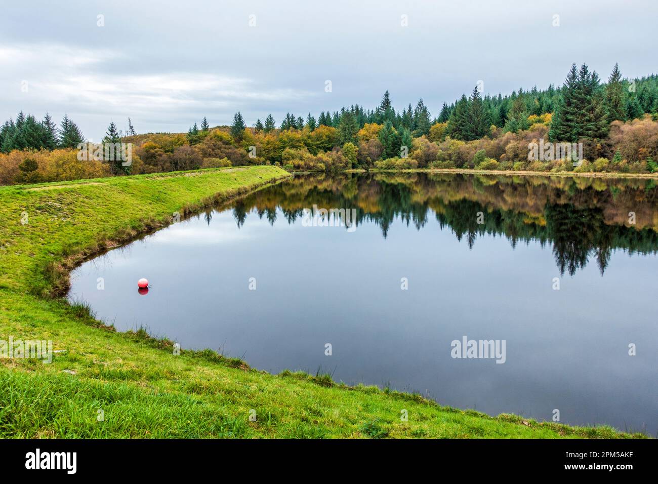 The retaining dam on the east side of Glen Reservoir near