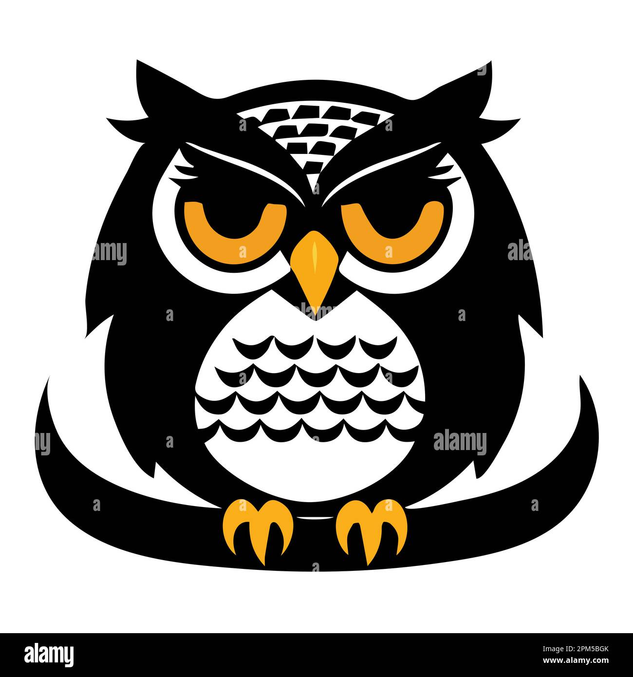 Owl. Vector illustration isolated on white background. Symbol of wisdom