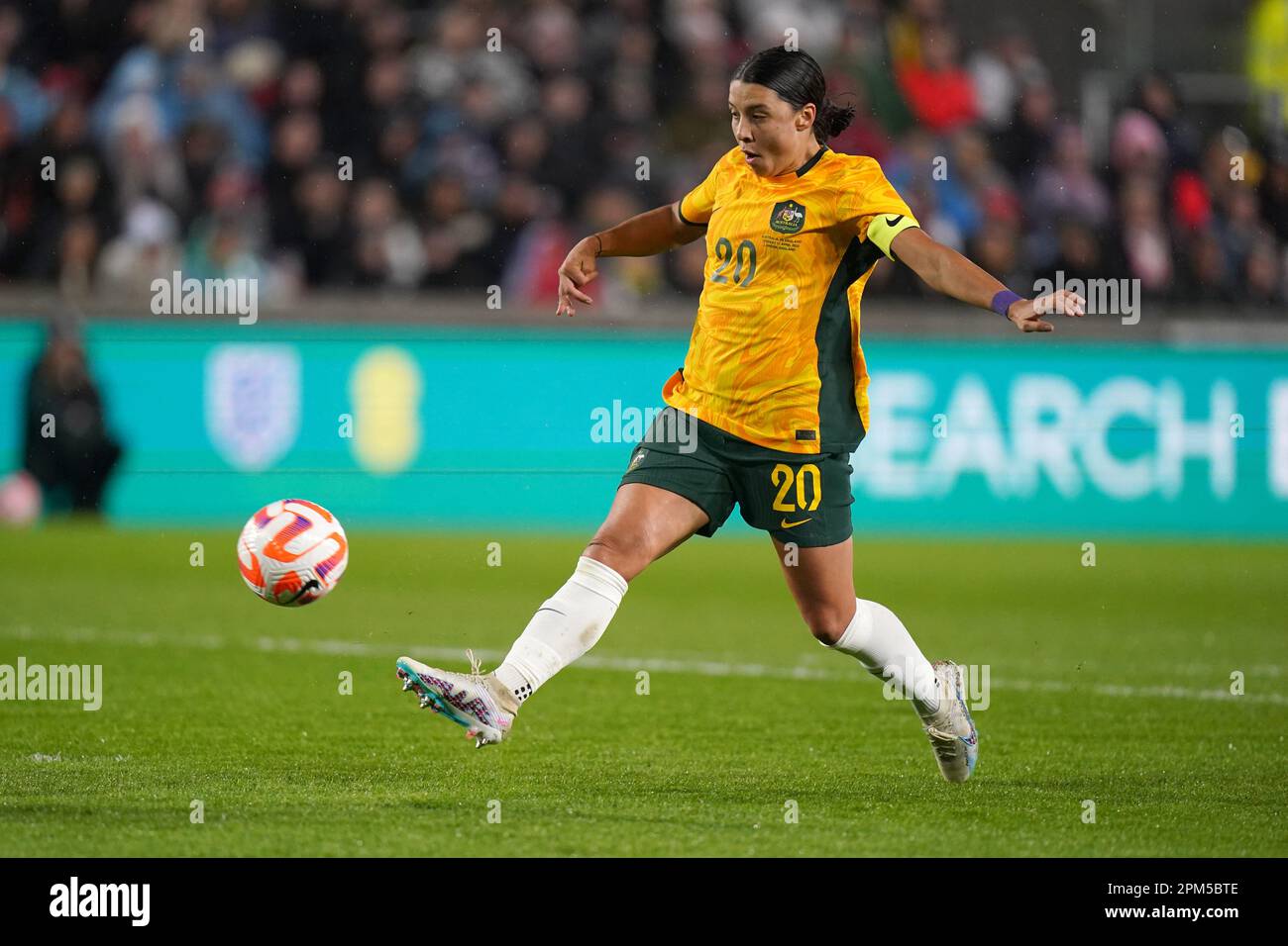 Australia's Sam Kerr scores their side's first goal of the game during