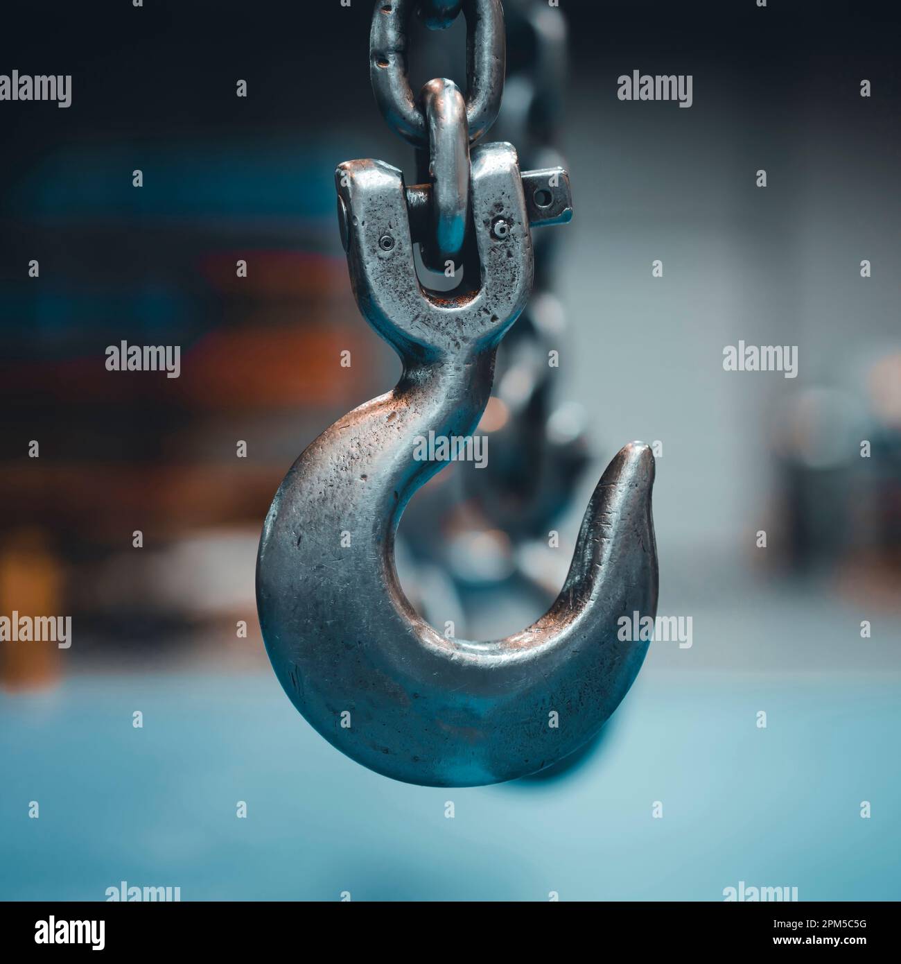 lifting hook in an industrial warehouse, France Stock Photo