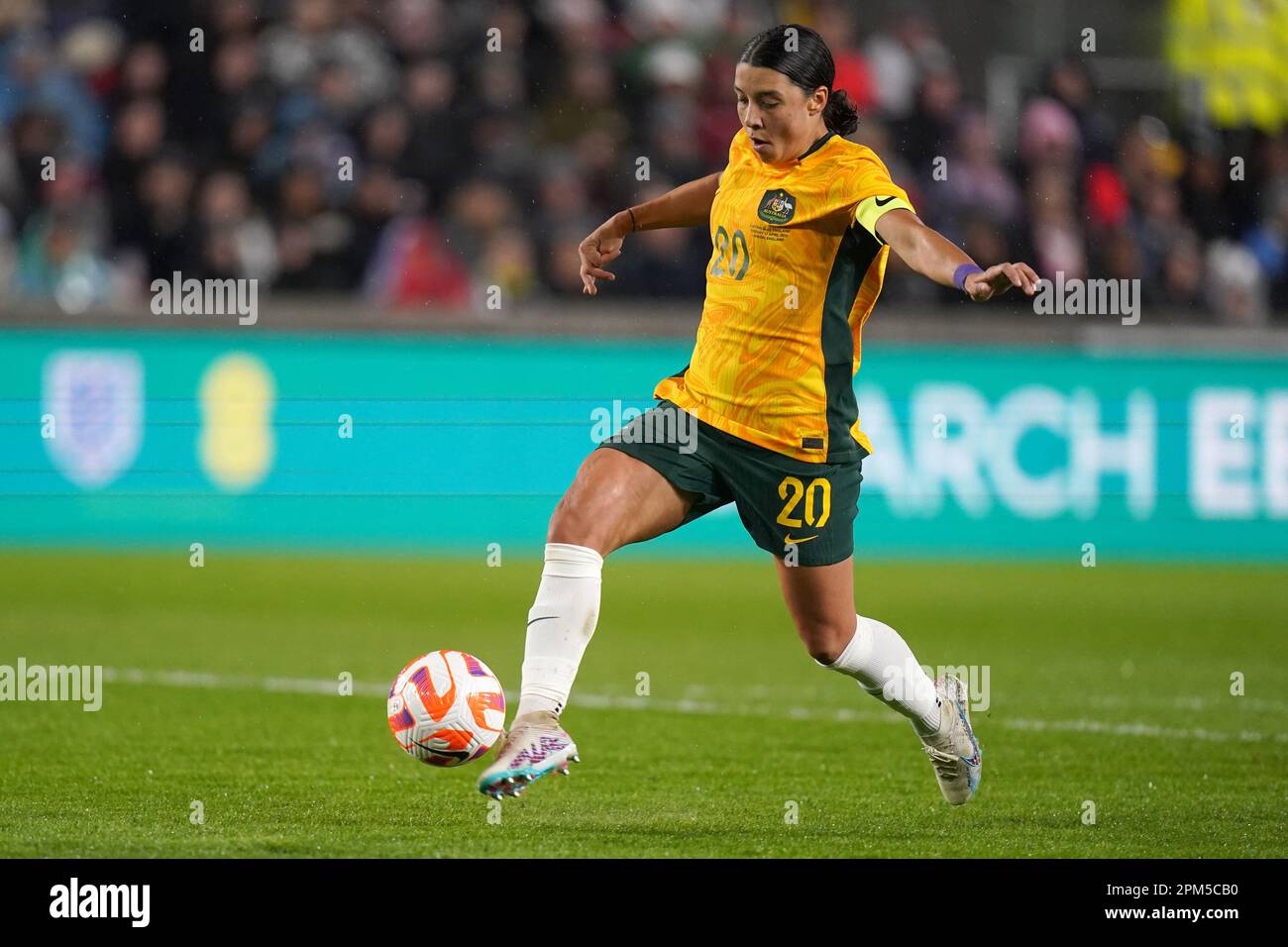 Australia's Sam Kerr scores their side's first goal of the game during