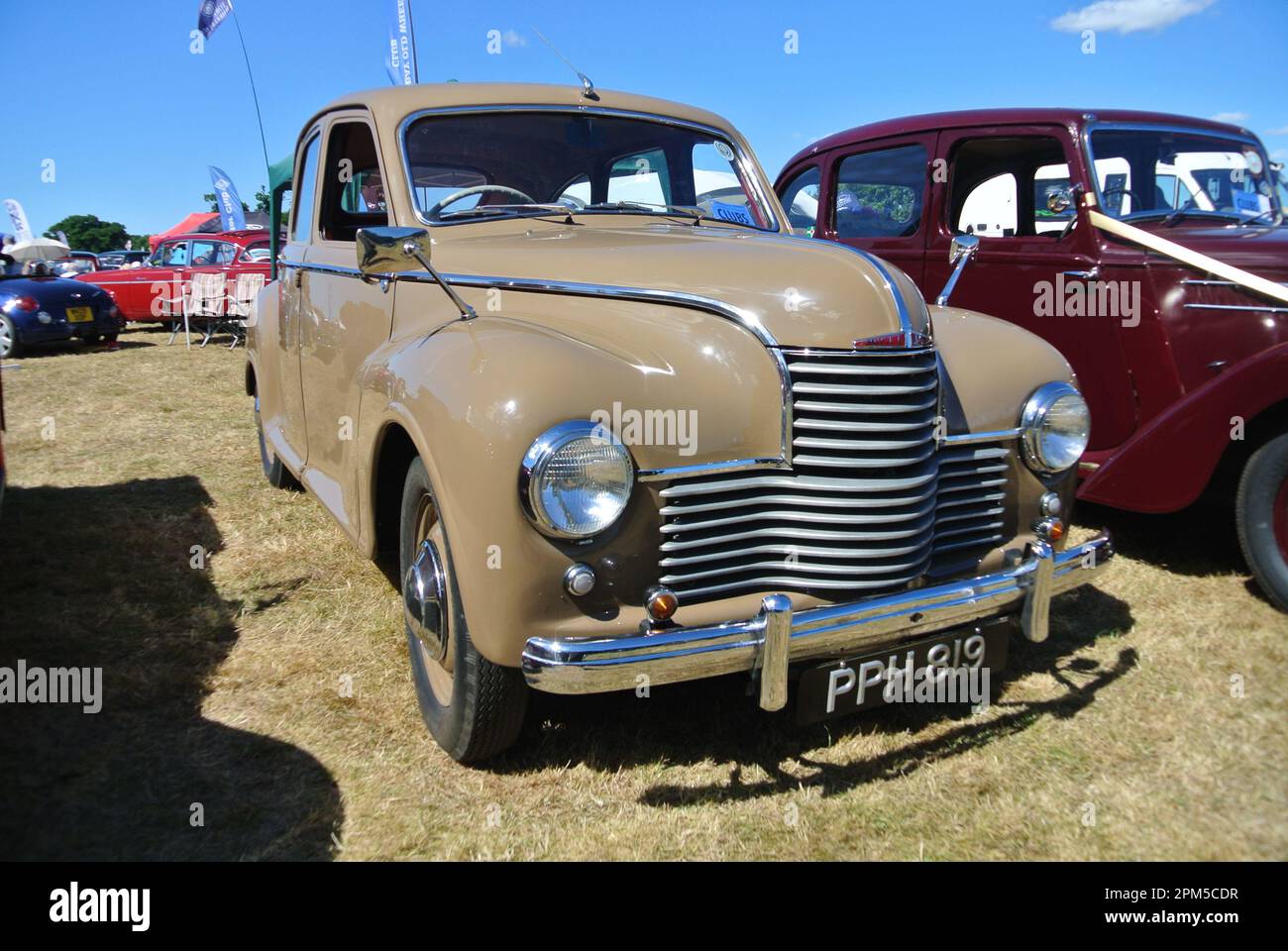A 1951 Jowett Javelin car parked on display at the 47th Historic