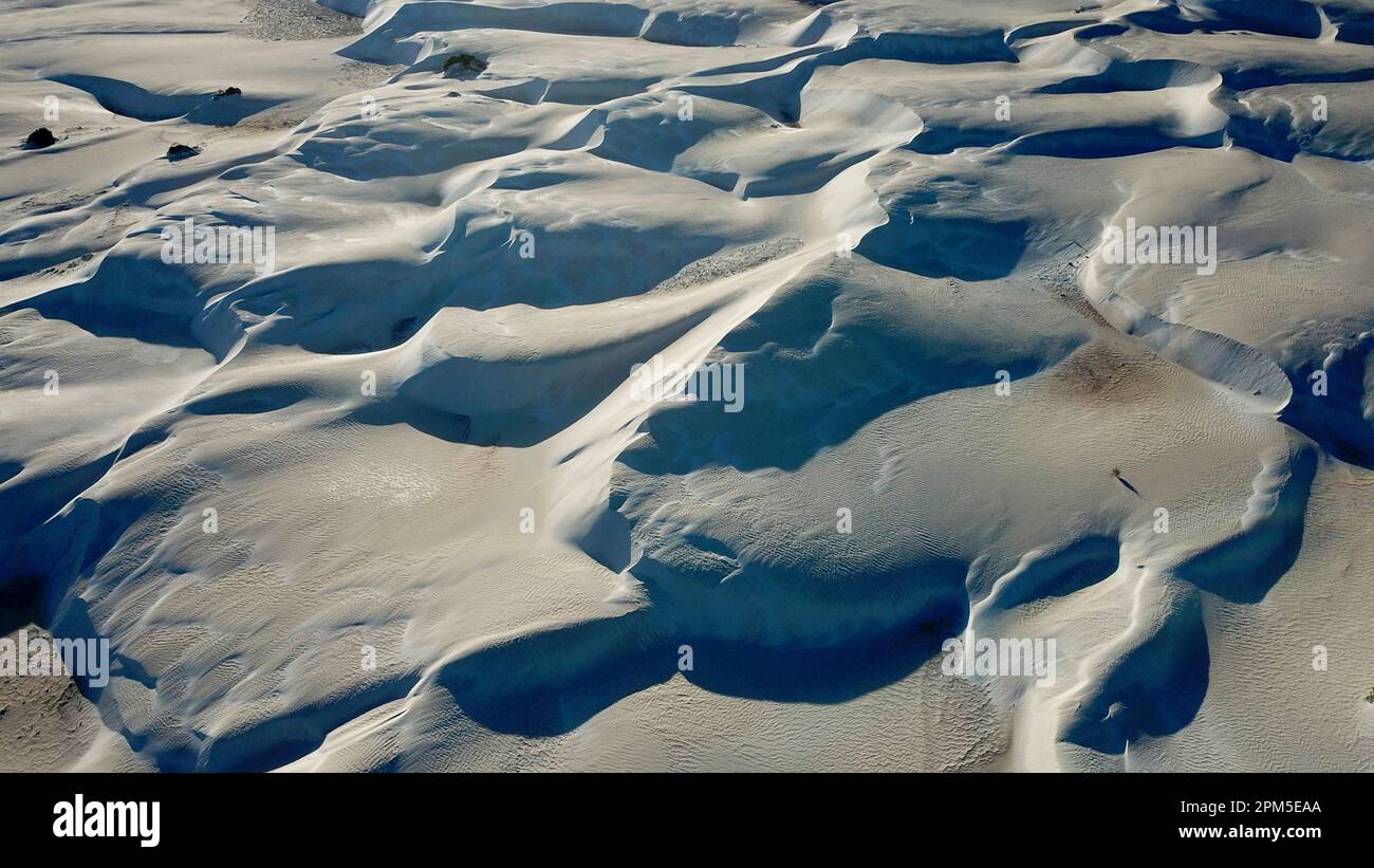 Aerial view of marble sand dunes at sunrise Stock Photo Alamy