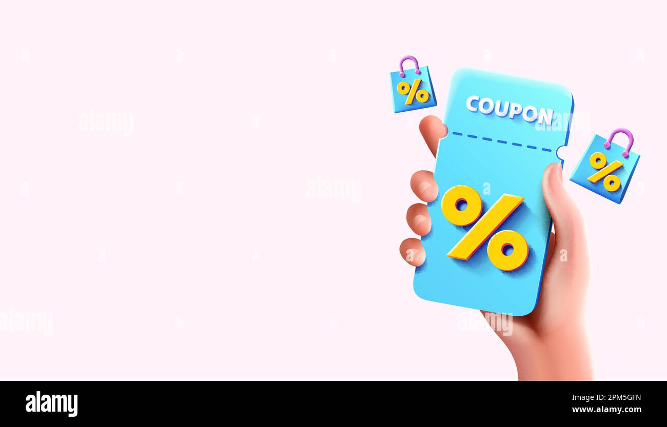 Coupon special voucher percentage, Check banner special offer. Vector ...