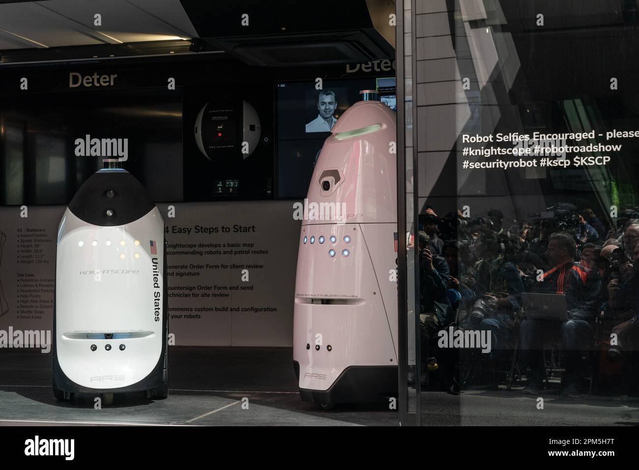 K3 and K5 Autonomous Security Robots on display during NYPD