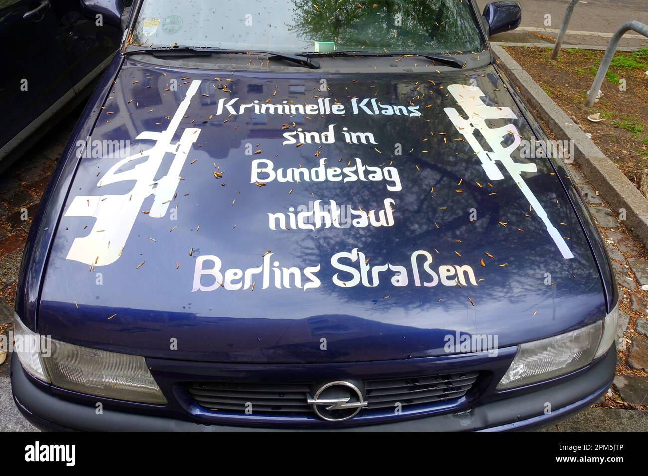 Criminal clans are in the Bundestag and not on the streets of Berlin, car in Berlin, Germany Stock Photo
