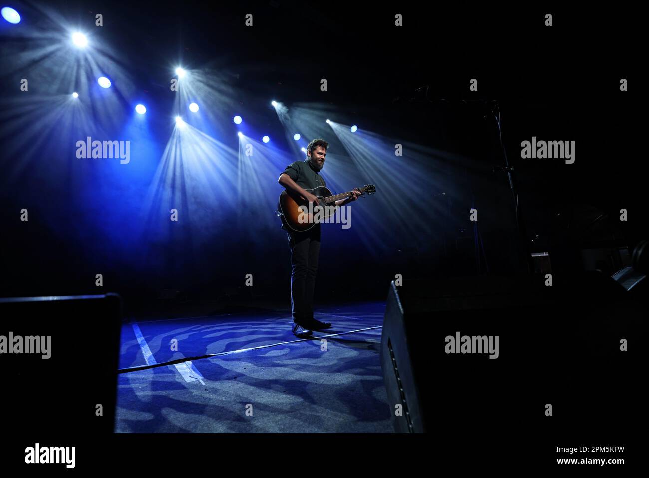 A concert by the English singer-songwriter and musician Michael David Rosenberg, better known as Passenger, was held at the Culture Factory (Tvornica Kulture), in Zagreb, Croatia,  on April 11, 2023. Photo: Boris Scitar/PIXSELL Stock Photo