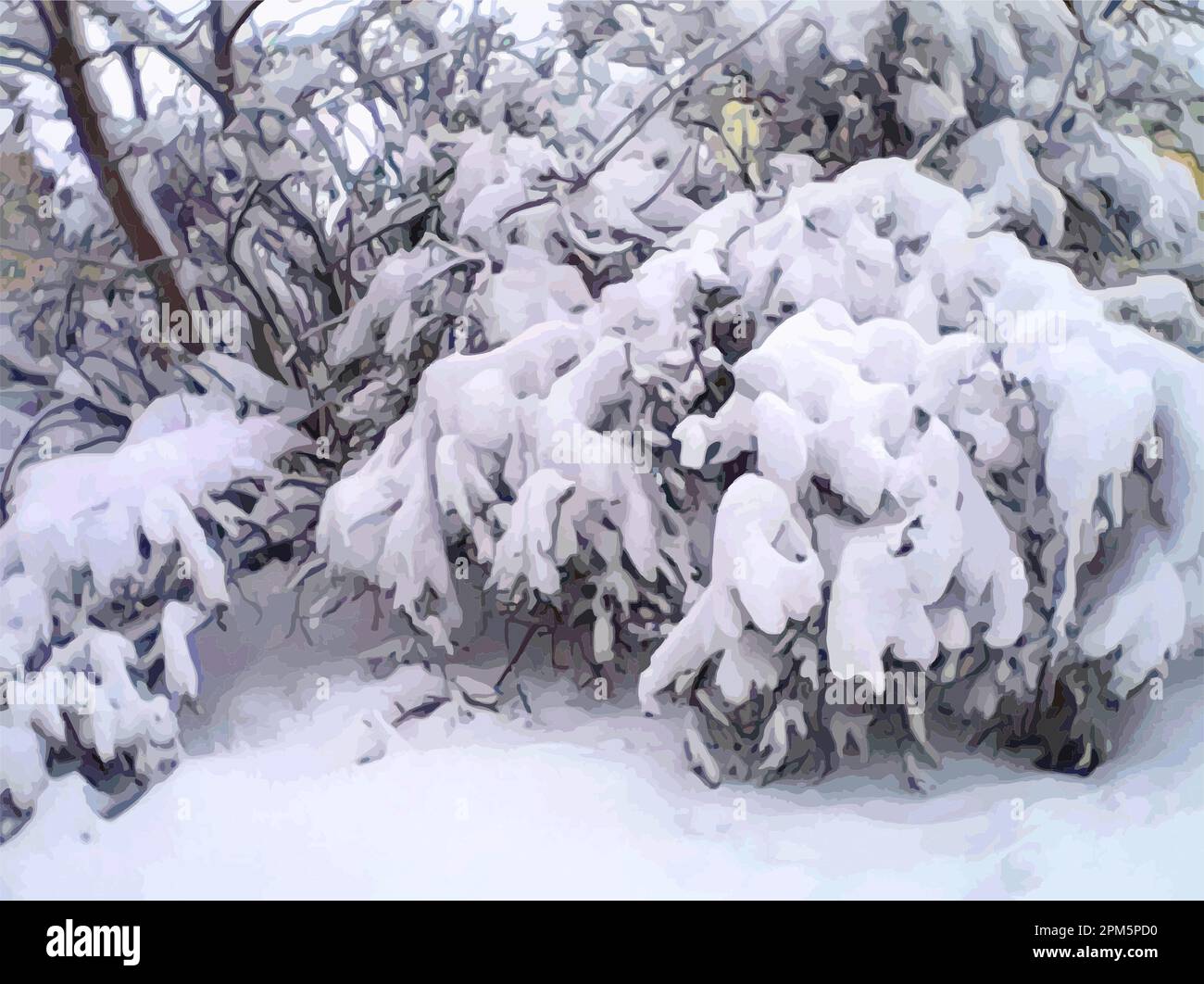 Tonality Tree Winter landscape in gray tonality for interior solutions or posters ...