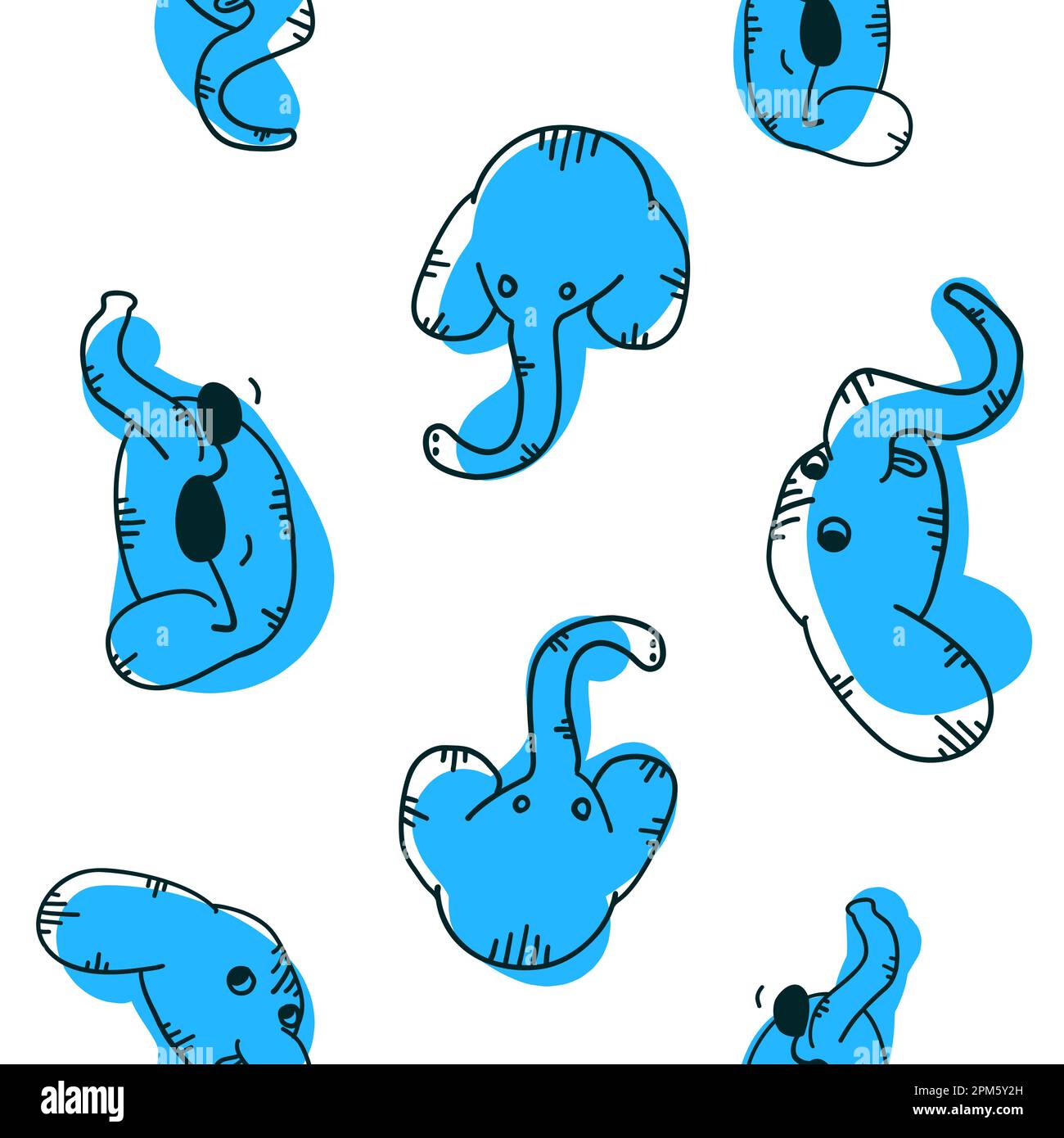 Elephants seamless pattern. Vector illustration in cartoon flat style ...