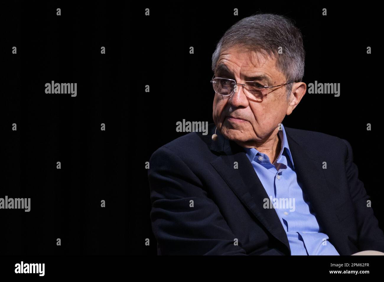 Madrid, Spain. 11th Apr, 2023. Sergio Ramírez seen during the conference 'El fuego de la imaginación' or 'The fire of imagination' at the Instituto Cervantes, in Madrid. Credit: SOPA Images Limited/Alamy Live News Stock Photo