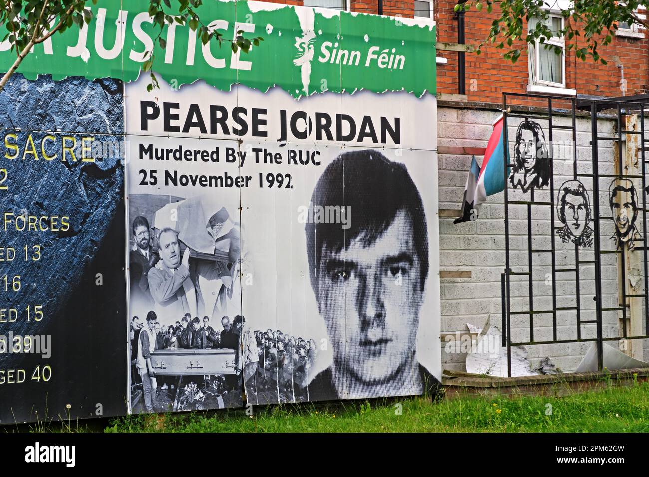 Justice Sinn Fein - Pearse Jordan, murdered by the RUC, 25 November 1992 Stock Photo
