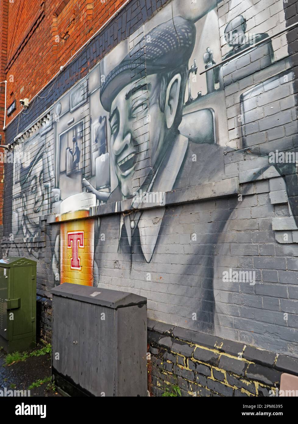 Tennents lager mural, Hemp Street, Belfast, Co Antrim, Northern Ireland, UK, BT28 2SN Stock Photo