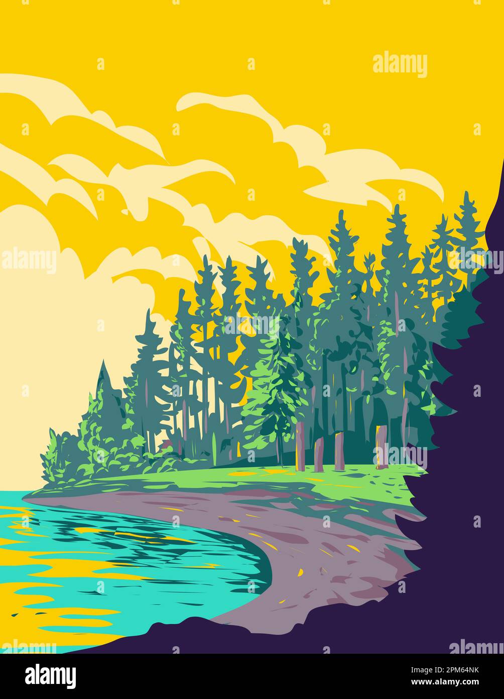 WPA poster art of Gwaii Haanas National Park Reserve, National Marine