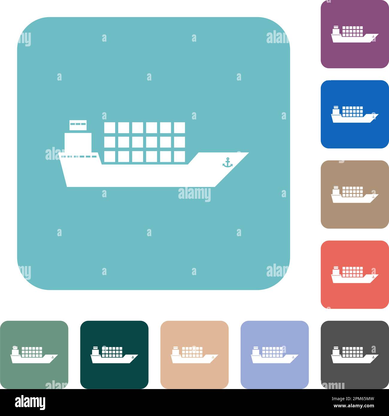 Cargo containers on freighter Stock Vector Images - Alamy