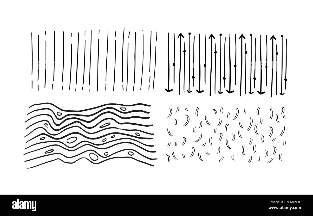 Set of hand drawn graphic elements Stock Vector
