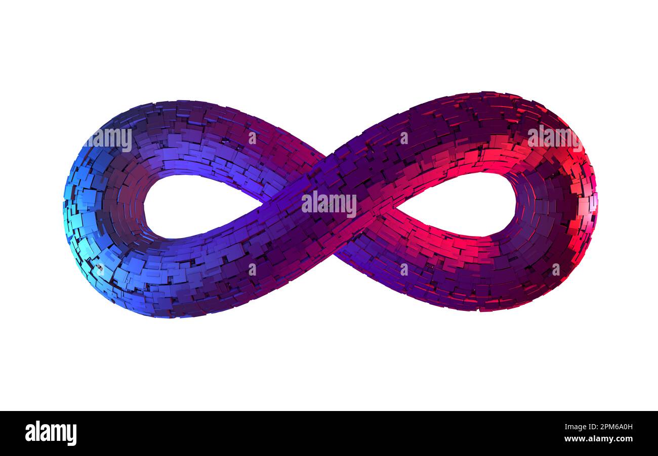 Detailed and colorful infinite or endless loop - 3d Illustration Stock Photo