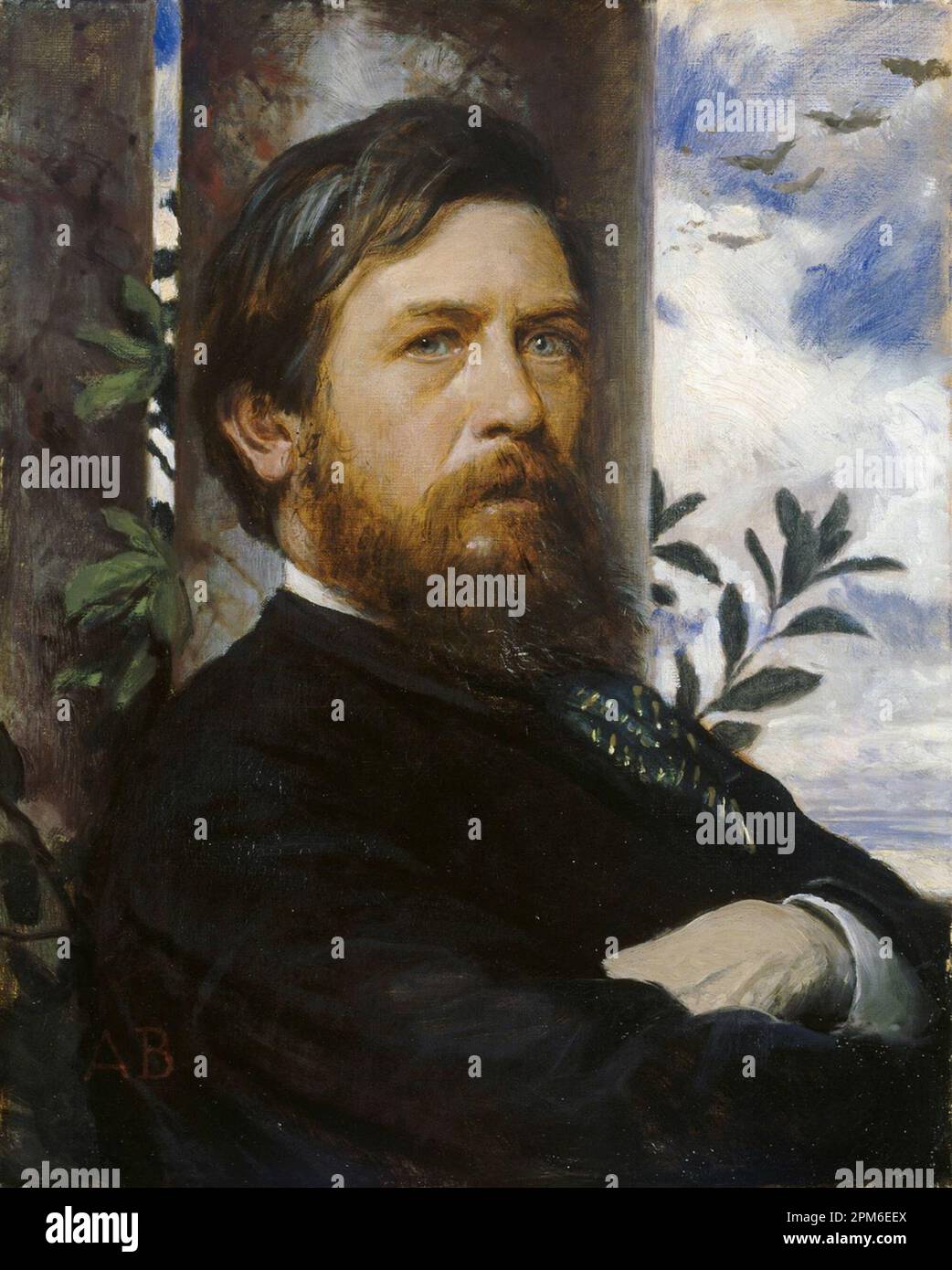 A self-portrait (1873) painted by the 19th Century Swiss symbolist ...