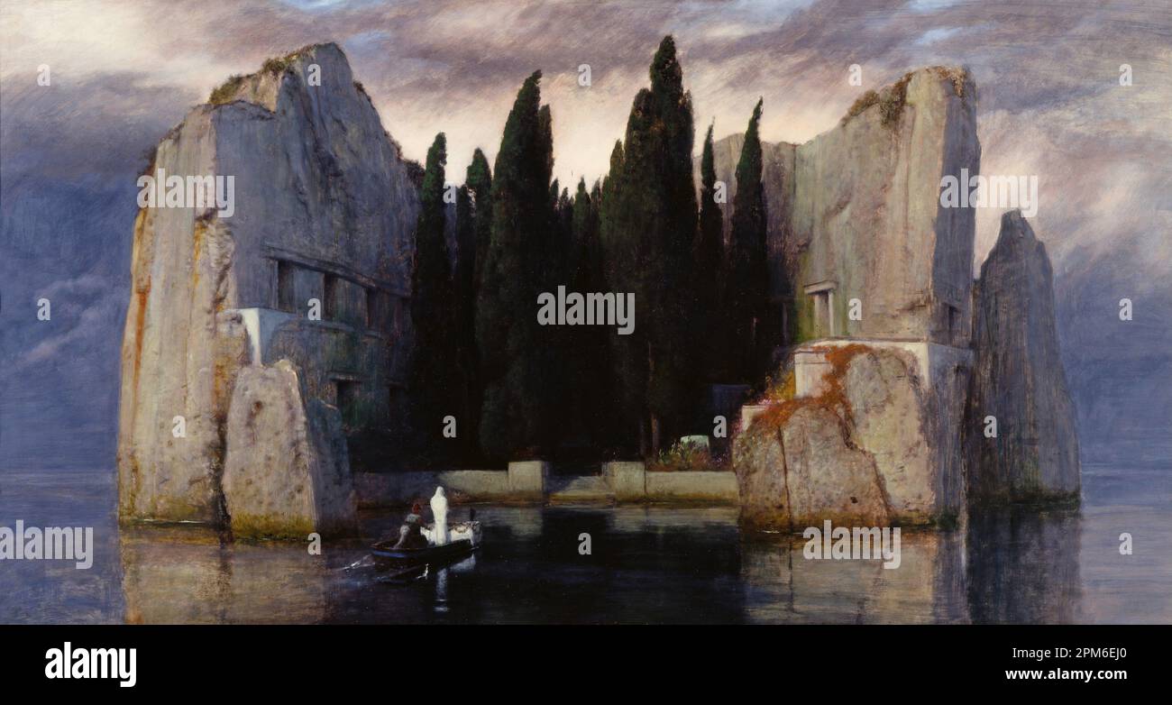 Isle of the Dead ('Die Toteninsel') painted by the 19th Century Swiss symbolist painter Arnold Böcklin Stock Photo