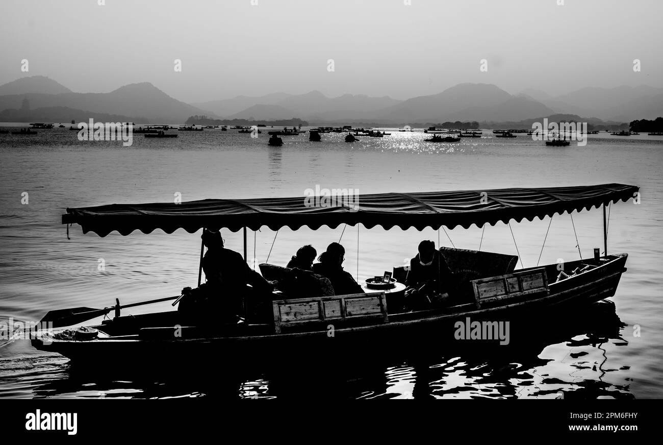 Ferry at lake Black and White Stock Photos & Images - Alamy