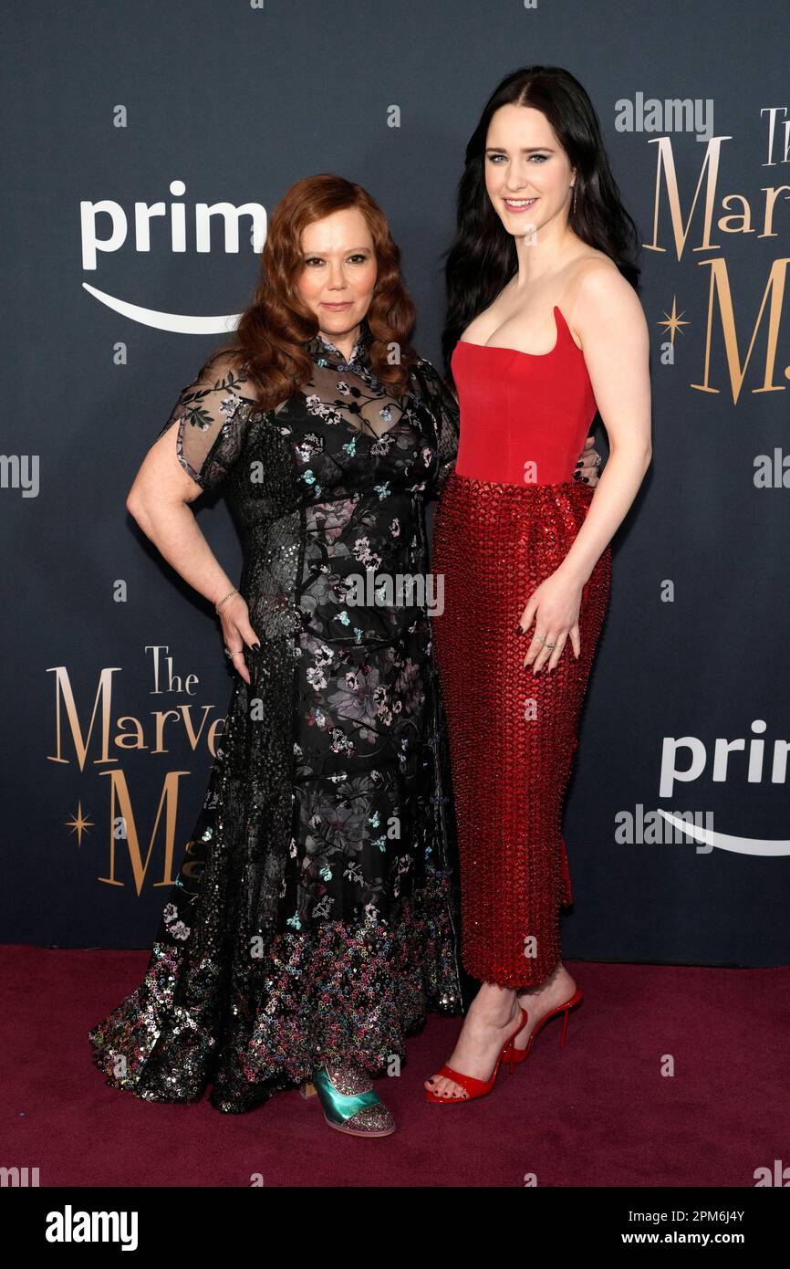 Alex Borstein, left, and Rachel Brosnahan attend the premiere of Prime(01)