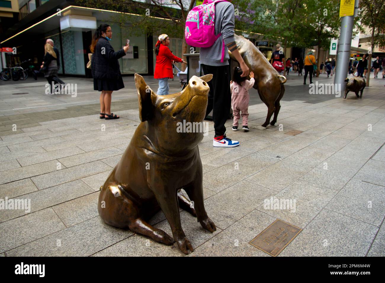 Adelaide, Australia May 1, 2022 Statue of "A Day Out" depicting The