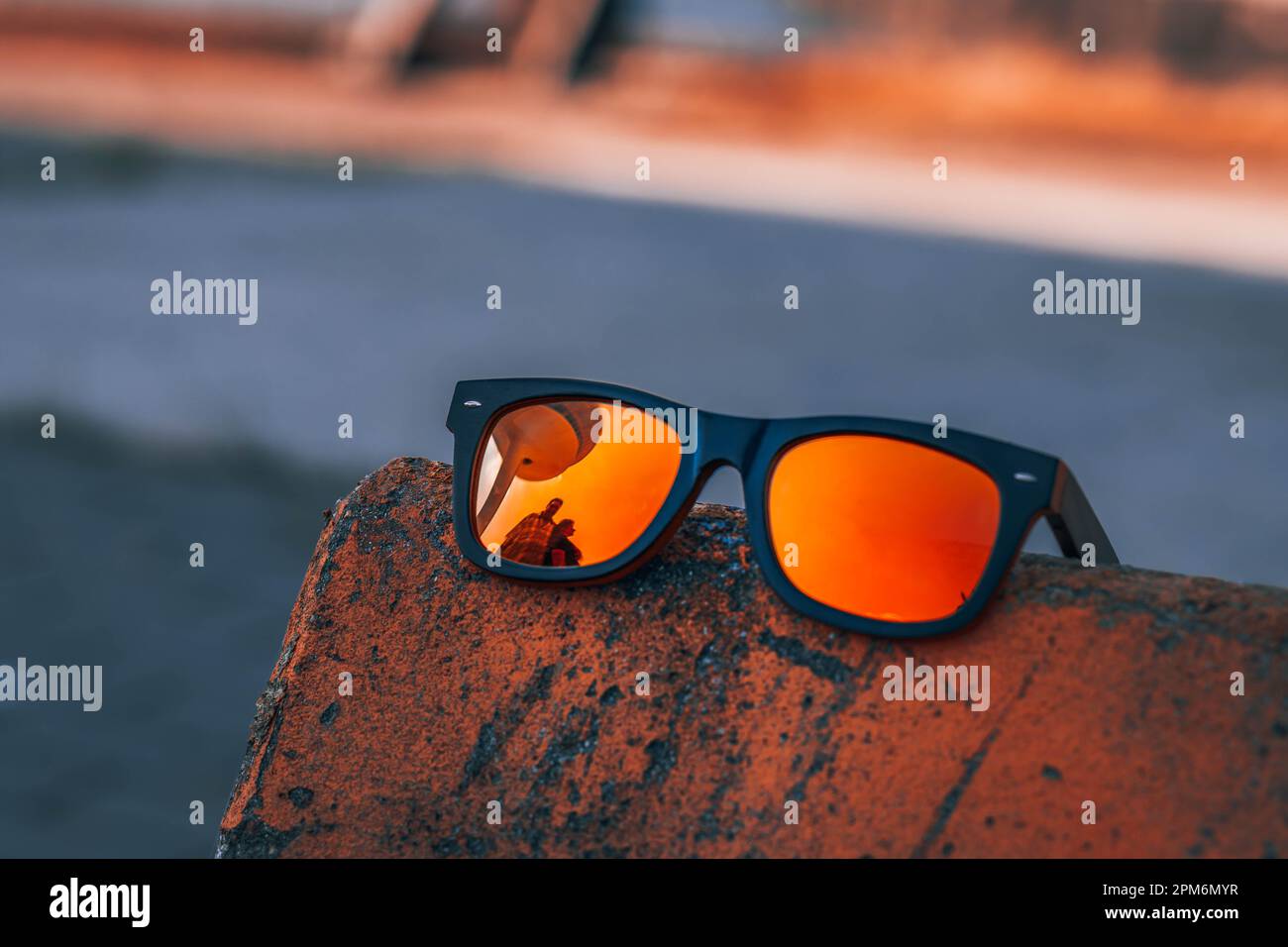Sunglases with reflection Stock Photo