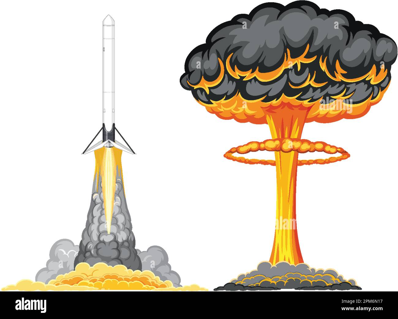The Atomic Bomb Mushroom Cloud illustration Stock Vector Image & Art