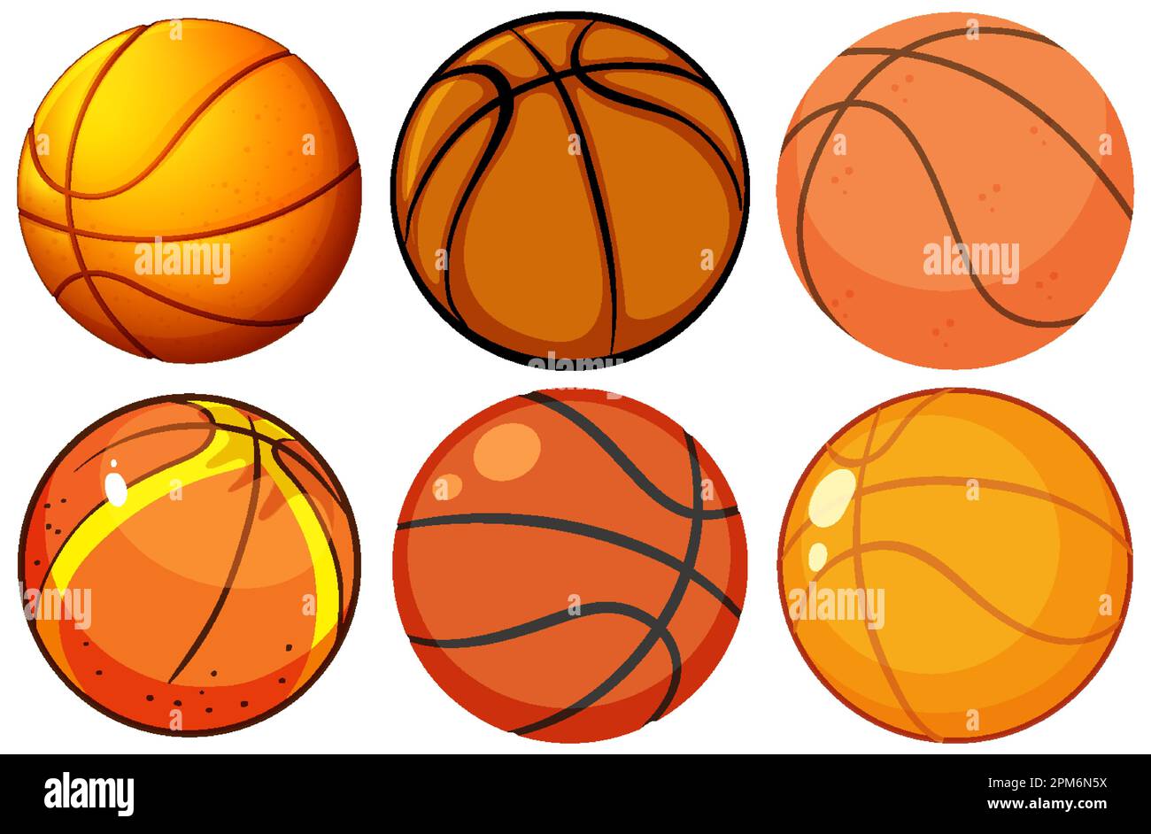 Set of Basketball Balls illustration Stock Vector Image & Art Alamy