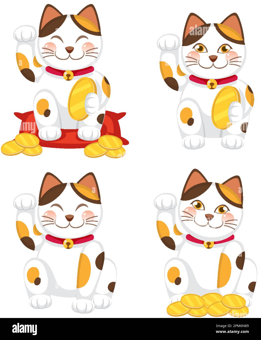 Set Of Japan Maneki Neko Cat Illustration Stock Vector Image And Art Alamy 2526