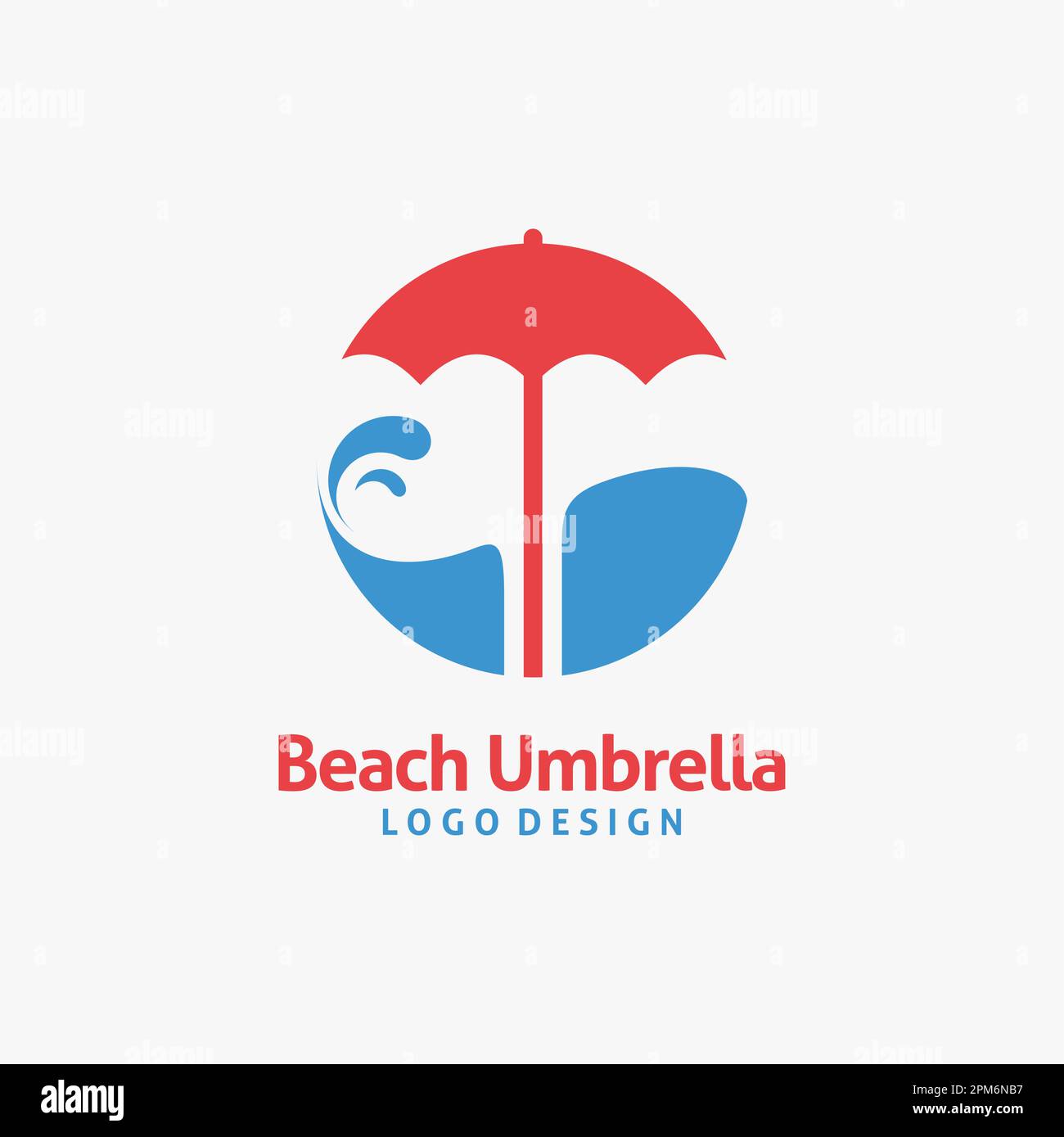 Beach umbrella logo design Stock Vector