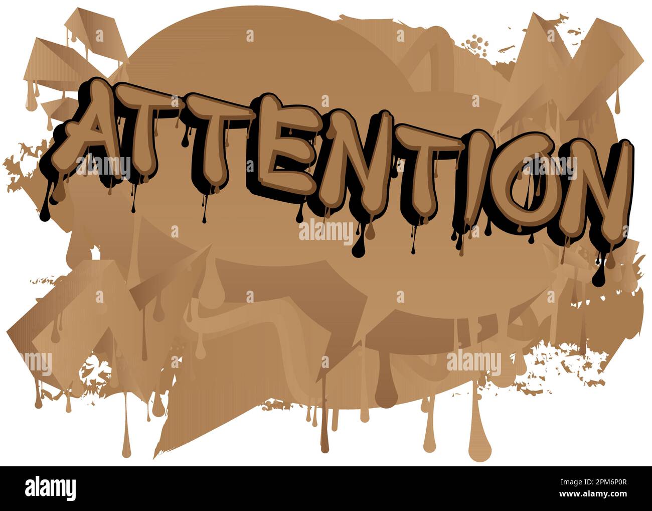 Attention. Graffiti tag. Abstract modern street art decoration
