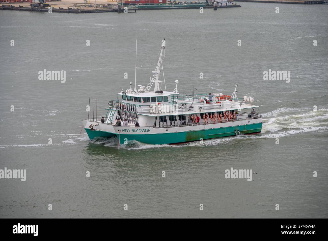 Galveston, Texas March 27, 2023 Fishing boat in the port of