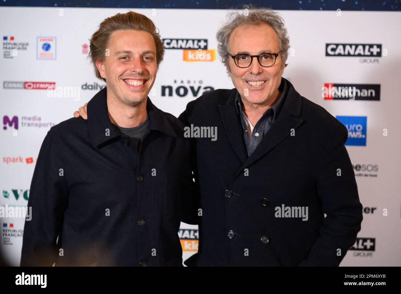 Paris, France. 11th Apr, 2023. Victor and attend the 12th Cinema For Change Festival