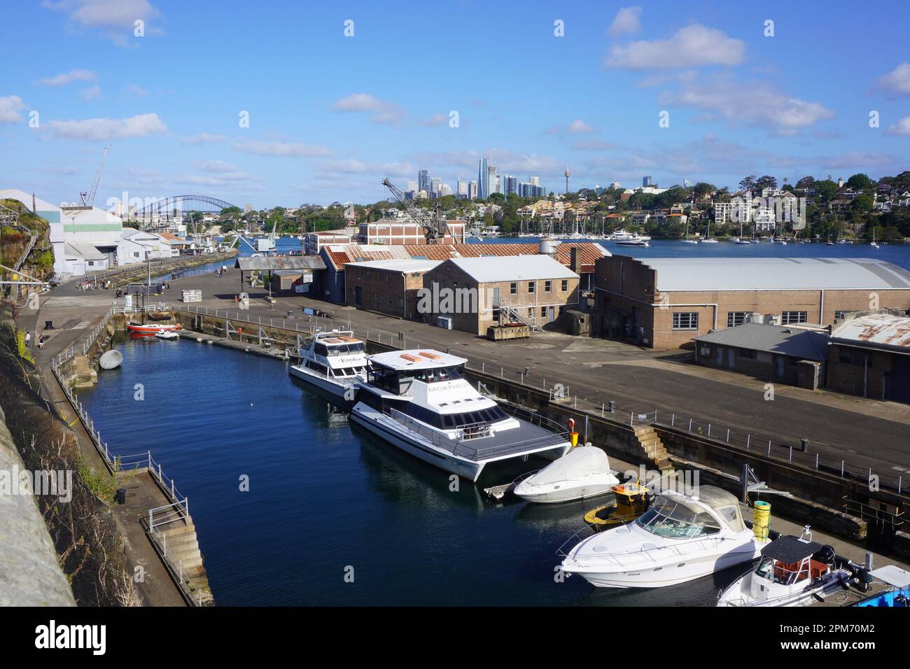 View across Cockatoo Island’s Docks Precinct towards Sydney’s Skyline