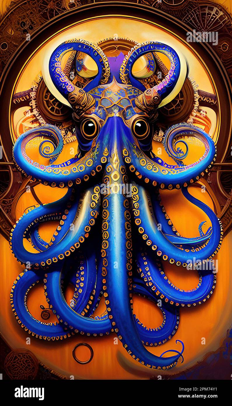 Octopus Fantasy Art Stock Photo